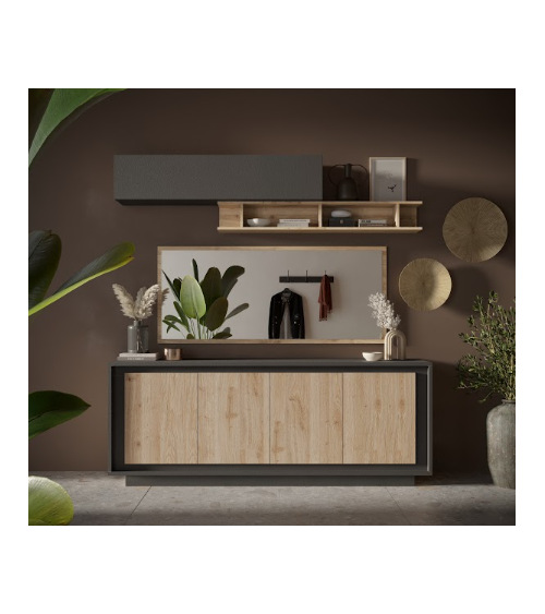 Buffet SKY 4 portes – Finition Mercure / Anthracite